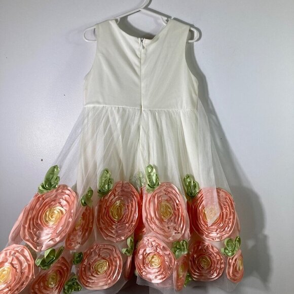 Girls‎ Bonnie Jean Mesh Bonaz Floral Dress 5 - Picture 2 of 5